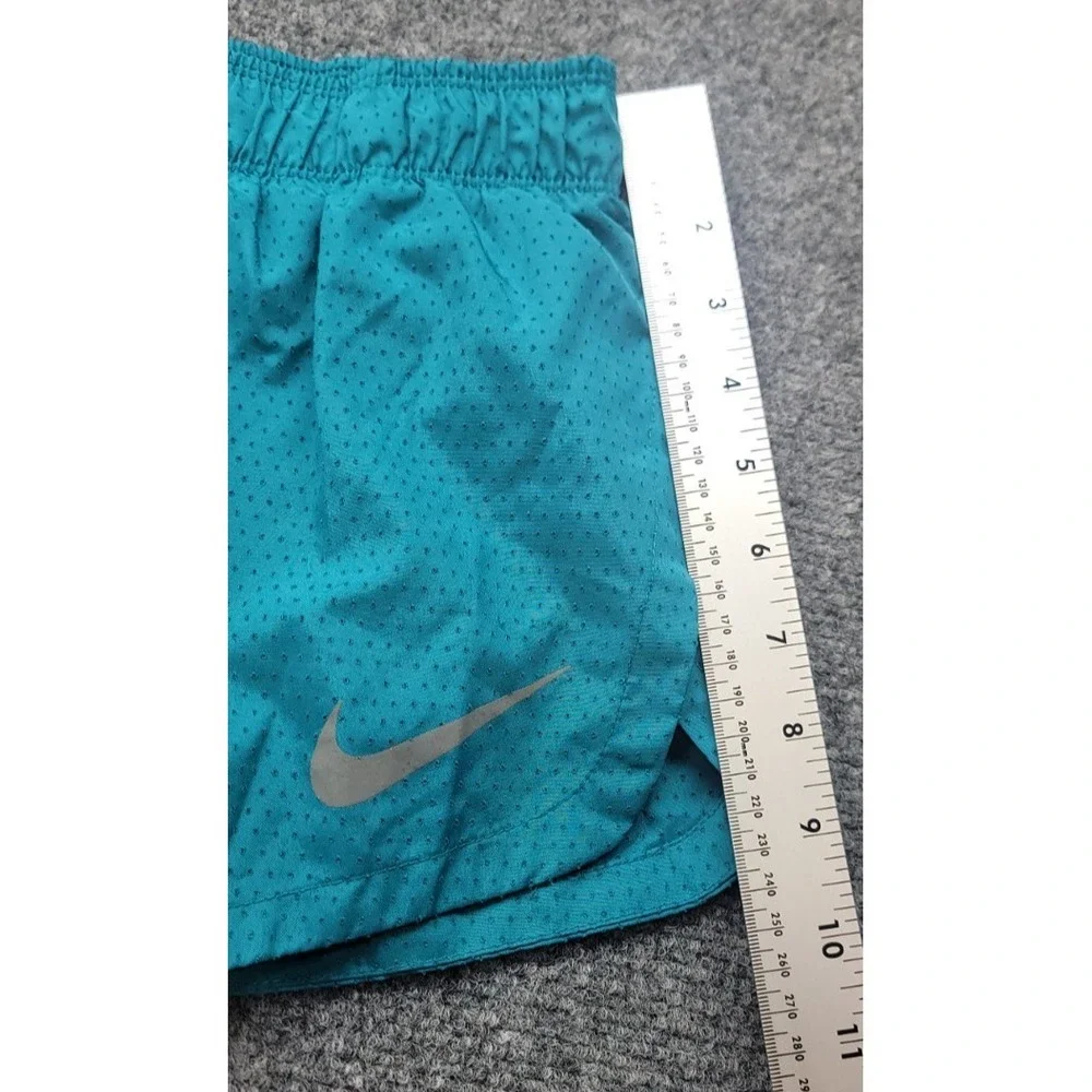 Nike Dri-Fit Running Shorts Women's Small Teal Built-in Brief Drawstring Pocket